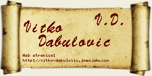 Vitko Dabulović vizit kartica